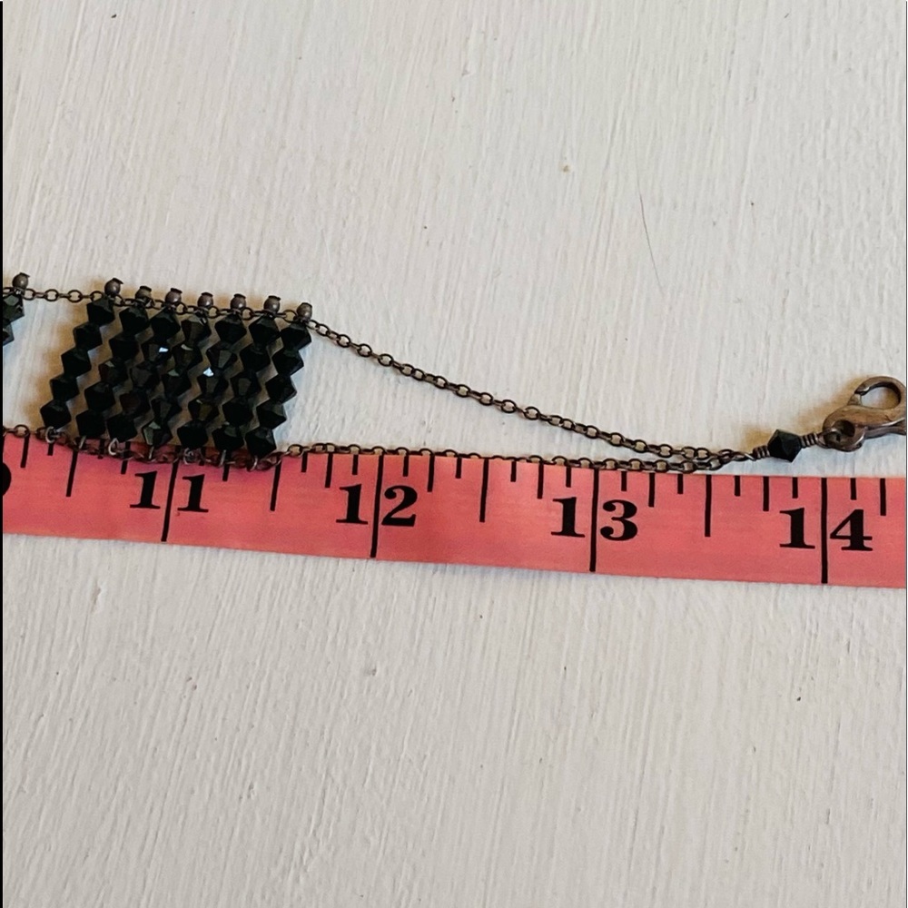Vintage Black Crystal Beaded Choker Necklace - Picture 14 of 14